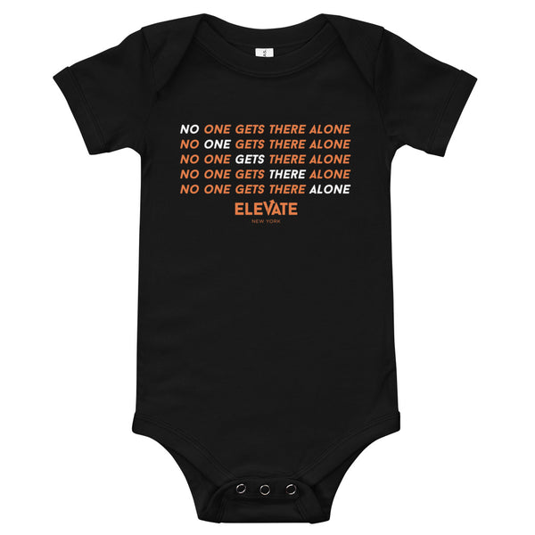 No One Gets There Alone Baby Short Sleeve Bodysuit- Black