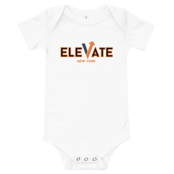 Elevate New York Baby Short Sleeve Bodysuit- White