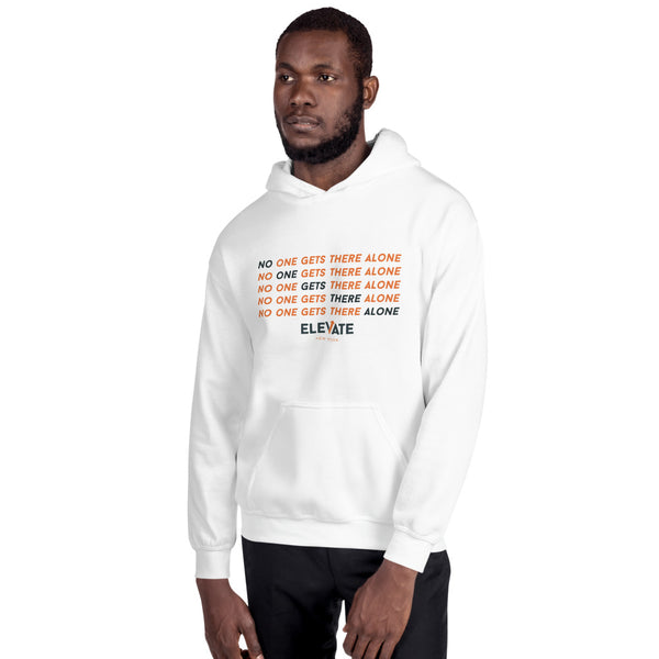 No One Gets There Alone White Unisex Hoodie